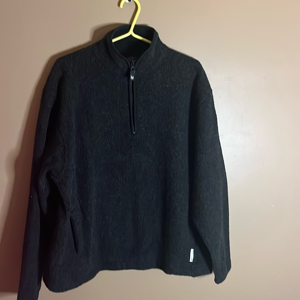 😄Wool blend pullover 1/4 zip pockets sweater large
